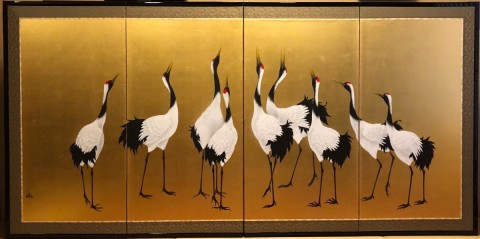 Nine cranes