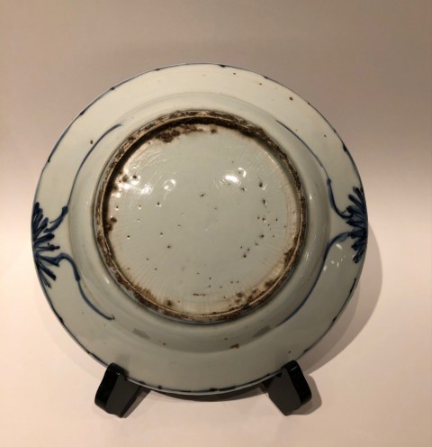 Old Sometsuke Plate Deer Illustration