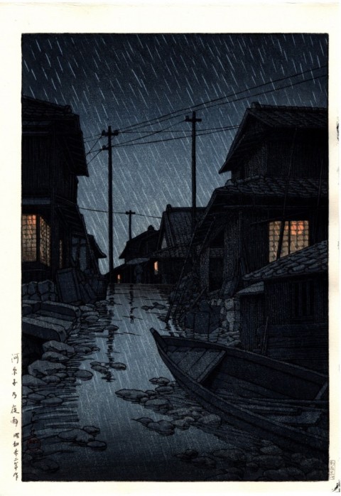 Night rain in Kawarago
