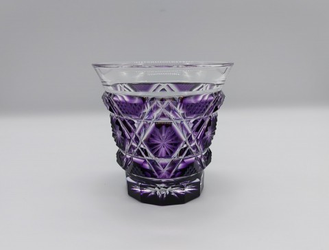 SHIMADZU Satsuma faceted glass, purple