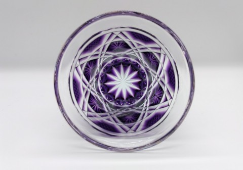 SHIMADZU Satsuma faceted glass, purple
