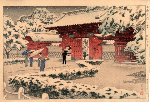 Hongo Red Gate in Snow　First printing