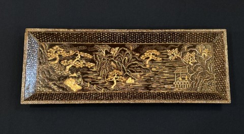Rokaku Sansui Aogai incense tray, period Chinese item