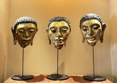 Dry lacquer：three wise men of the east,Gold