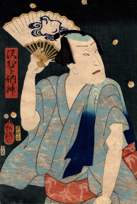 Yakusha-e (actor's drawing) Fireflies and Tossho Sawamura