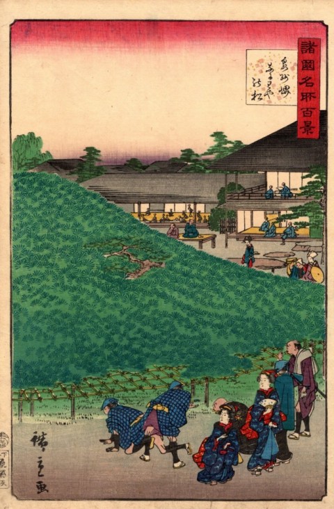 One Hundred Views of Famous Places in the provinces:Pine tree in Senshu Sakai Naniwaya