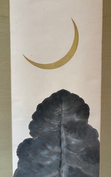  Pair of hanging scroll, The sun and the moon