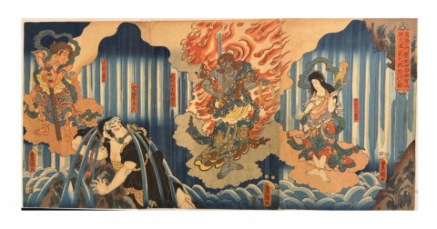 Takao no Mongaku  kiinokuni nachizan otakigomori taigan aragyo no zu