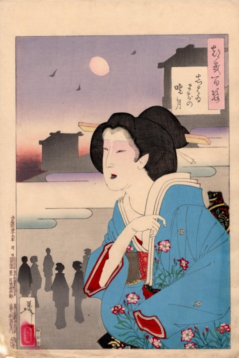 100 moon figures　Dawn Moon of Shibaimachi