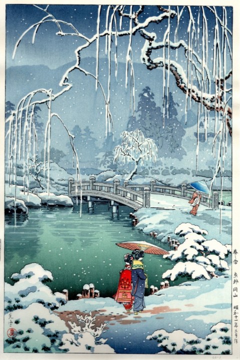 Snowfall in Early Spring-Kyoto