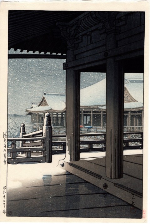 Evening Snow at KiyomizuTemple