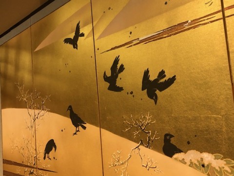 Birds on a snowy mountain