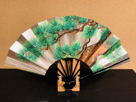 Decorative folding fan,Pine 