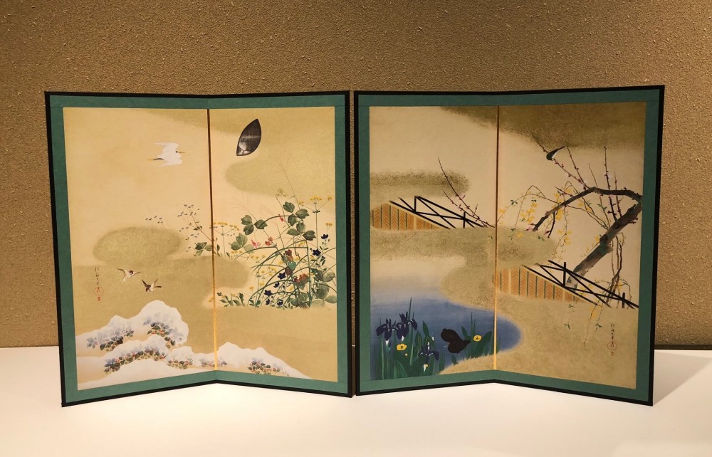 Reduction folding screen，Flowers and Birds of The Four Seasons