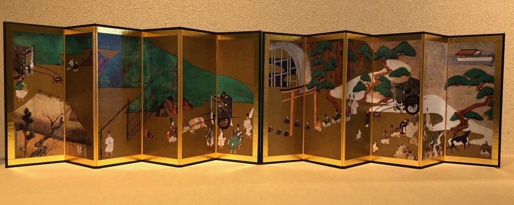 Reduction folding screen， The tale of Genji
