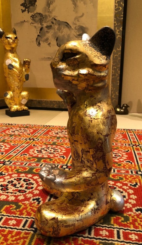  Lacquer gold beckoning cat