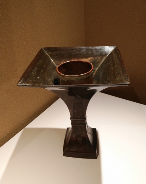 Old bronze vase, square