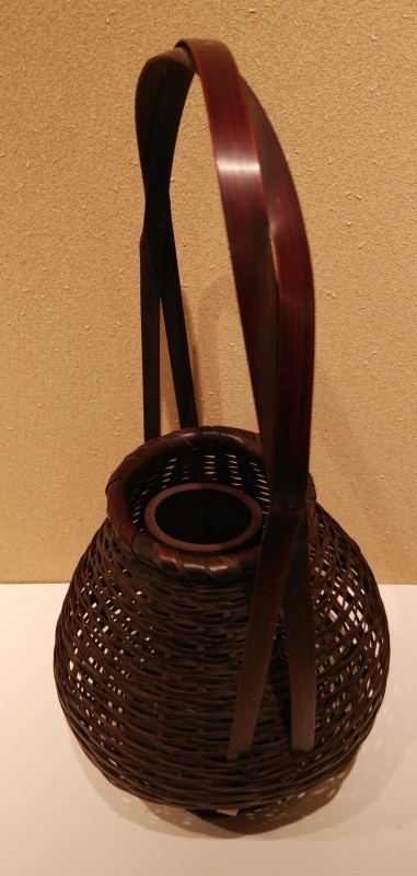 Bamboo basket flower vase