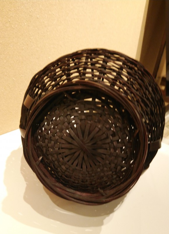 Bamboo basket flower vase