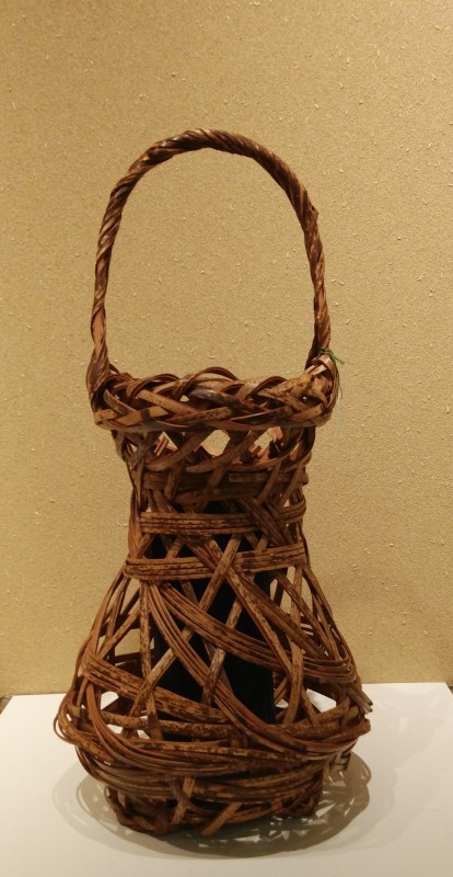 Bamboo basket flower vase