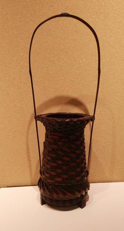 Bamboo basket flower vase 