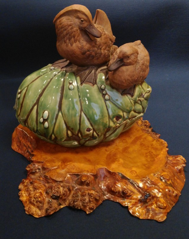 Two ducks with signature