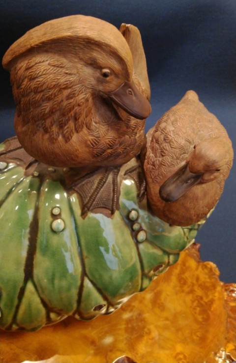 Two ducks with signature