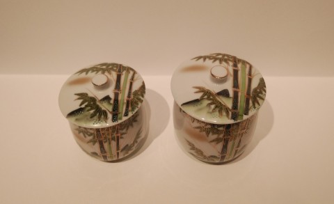 Kutani-yaki pair teacup