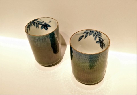Kutani-yaki pair teacup