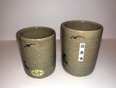 Karatsu-yaki pair teacup,  made in Ocha-no-mizu klin