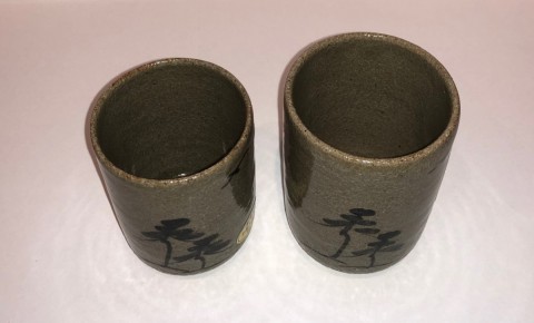 Karatsu-yaki pair teacup,  made in Ocha-no-mizu klin