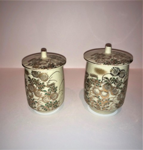 Kutani-yaki pair teacup