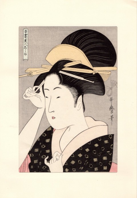 Agatsuma bijin erami, Woman wearing Kanzashi